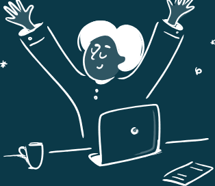 Freelancer celebrating